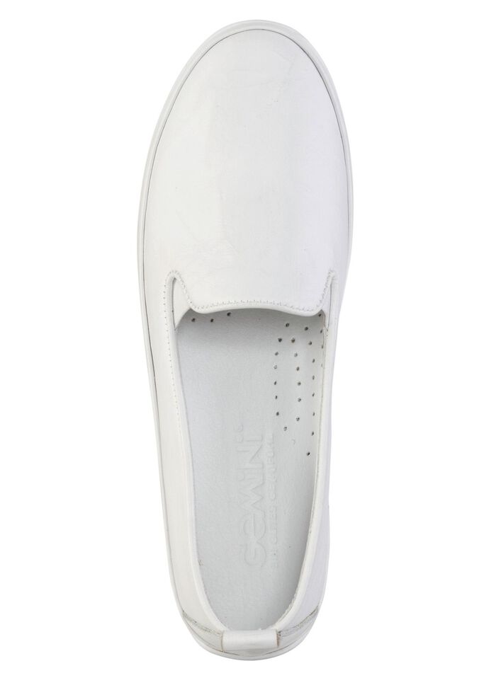 Gemini Slipper mit dezenter Knitter-Struktur WEISS