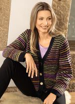 Strickjacke in edler Multicolor-Melangeoptik 
