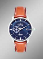 Zeppelin-Automatik-Herrenuhr mit Edelstahlgeh&auml;use und Lederband 