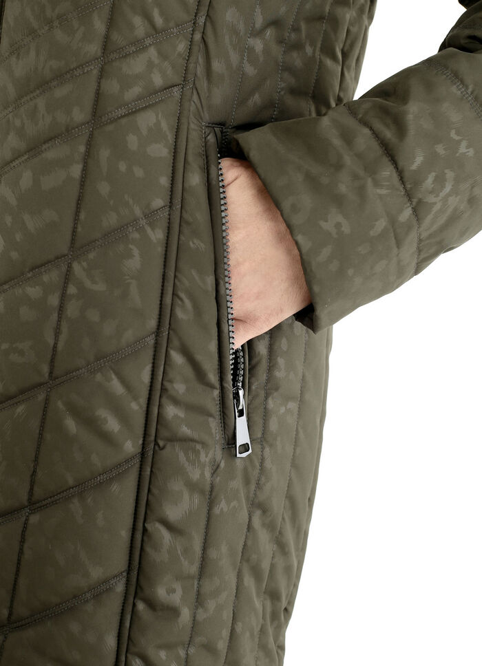 Longjacke mit Raubtierfell-Dessin 