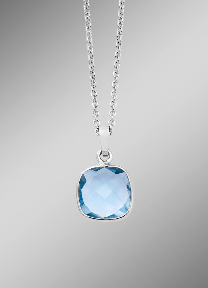 Sch&ouml;ner Anh&auml;nger mit beh. Blautopas und Ankerkette 