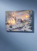 Batteriebetriebenes LED-Bild mit Winterlandschaft 