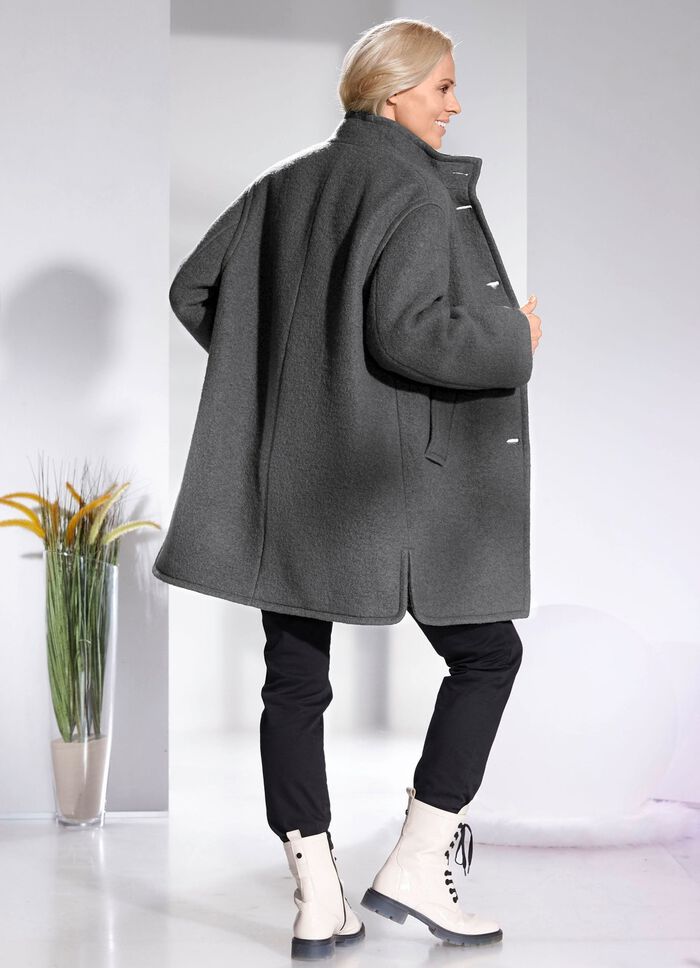 Kurzmantel mit Schurwolle ANTHRAZIT