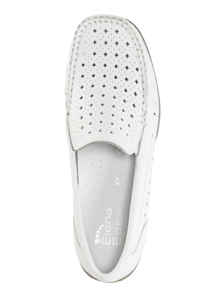 ELENA EDEN, sommerliche Damen-Slipper, Weite H, mit herausnehmbarem Fußbett WEISS