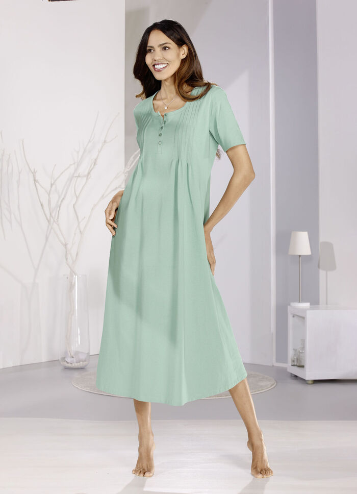 Nachthemd, kn&ouml;chellang mit aufwendiger Biesenverarbeitung  