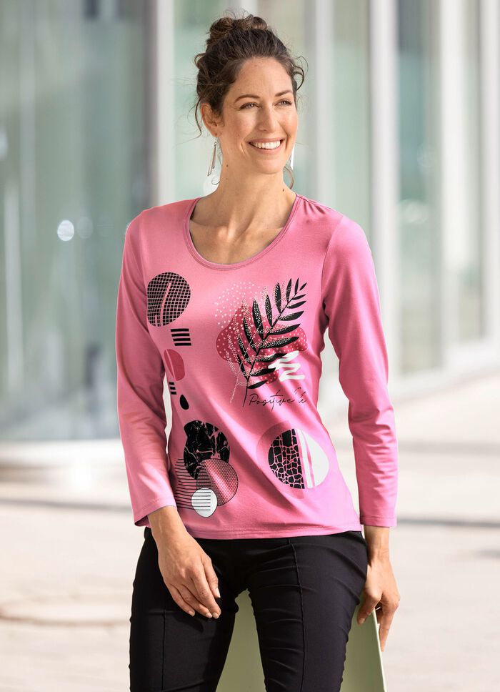 H&uuml;bsches Shirt mit Kontrast-Druck ROSA