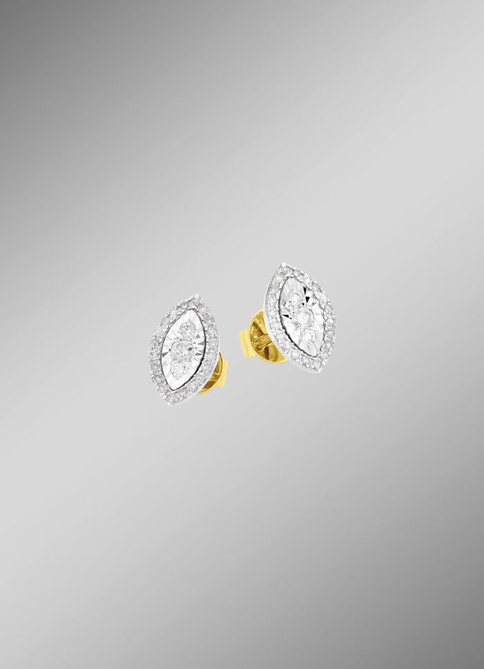 Ohrstecker mit 6 Brillanten und 40 Diamanten 