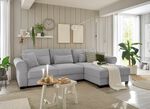 Moderne Polsterecke mit Bettfunktion HELLGRAU