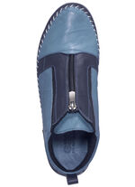 Gemini Mokassin-Bootie mit Knitter-Struktur BLAU