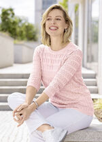Pullover in zartem Mustermix ROSÉ