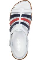 Gemini Riemchen-Sandale aus Rind-Nappaleder WEISS-BLAU-ROT