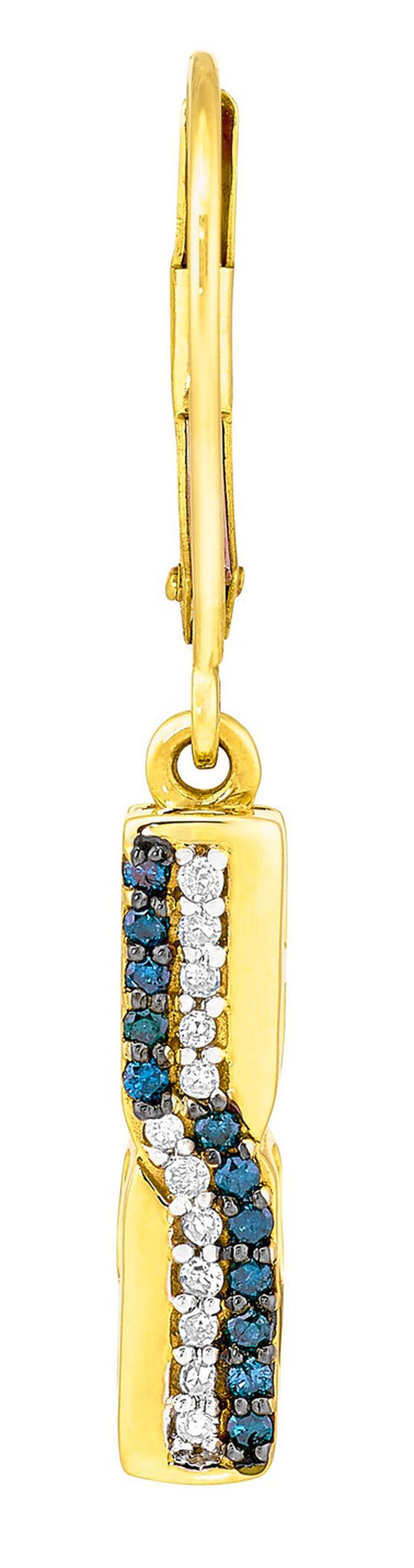 Entz&uuml;ckende Ohrringe mit wei&szlig;en und blauen Brillanten 