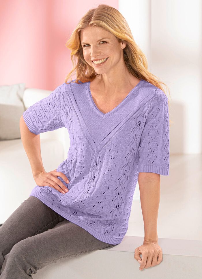 Pulli mit Ajour- und Strukturmuster 