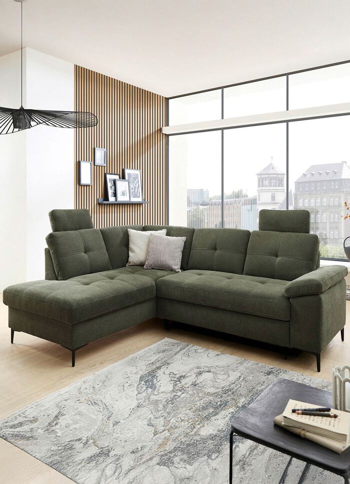 Ansprechende Polsterecke mit komfortabler Bettfunktion 