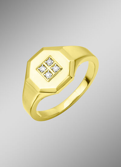 Exquisiter Herrenring mit 4 Diamanten  Exquisiter Herrenring mit 4 Diamanten