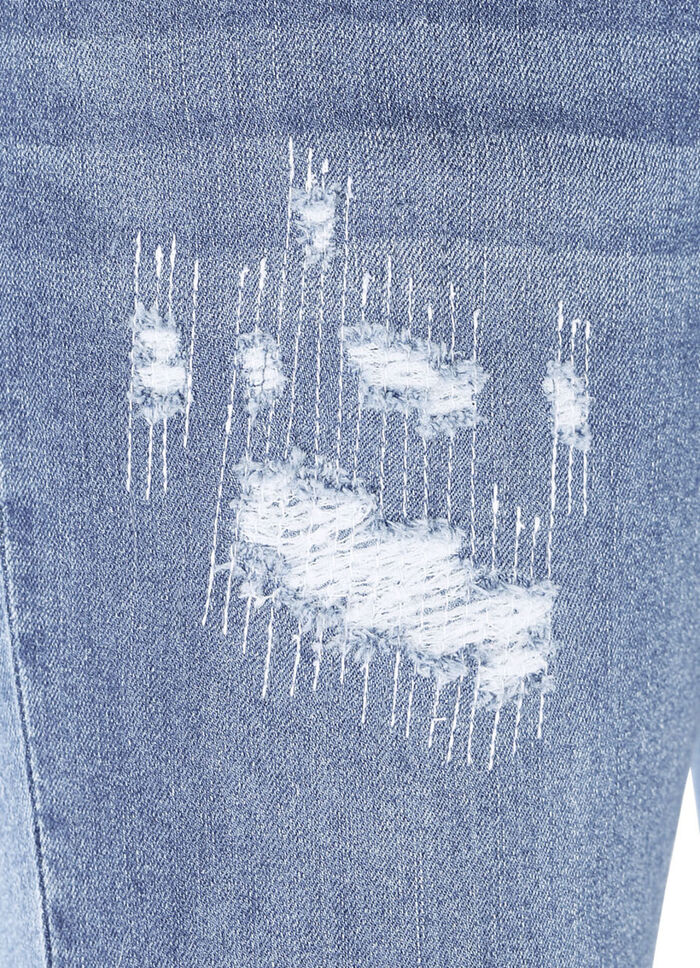 Jeans mit aufwendig gearbeiteten Destroyed-Effekten HELLBLAU