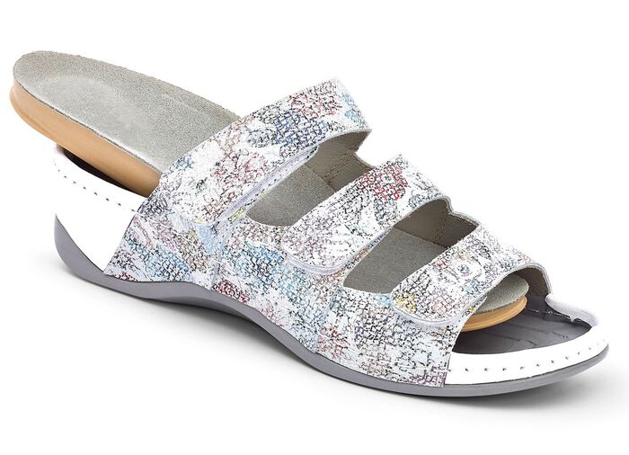 Schicke Pantolette mit herausnehmbarem Leder-Memory-Fu&szlig;bett, Weite H 