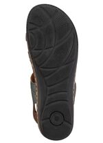 ELENA EDEN Sandale aus Nappaleder mit Kontrastbes&auml;tzen PETROL-BLAU