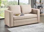 Schlafsofa mit 2 gro&szlig;en, weichen R&uuml;ckenkissen BEIGE