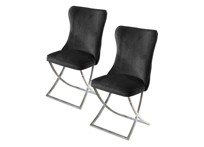 Trendige Esszimmer-St&uuml;hle, 2er-Set SCHWARZ