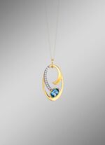 Anh&auml;nger mit Blautopas und Zirkonia 