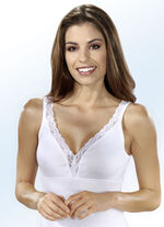 Dreierpack BH-Hemden mit Elastikspitze 2X ROSENHOLZ, 1X WEISS