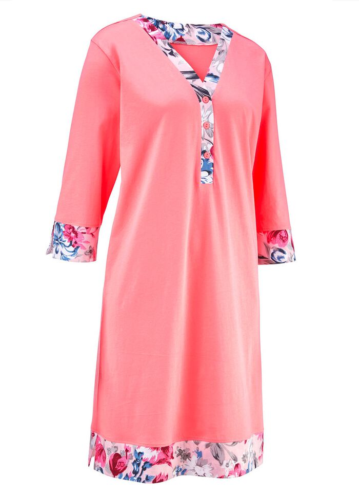 Zweierpack Nachthemden, k&uuml;rzer geschnitten mit Knopfleiste  