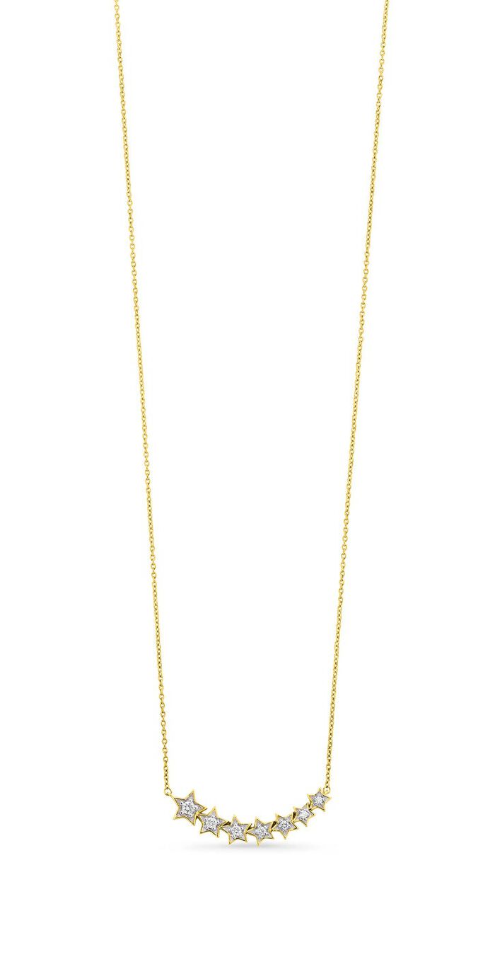 Sterne-Halskette mit Brillanten 