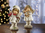 Winterengel aus Polyresin, 2er-Set 