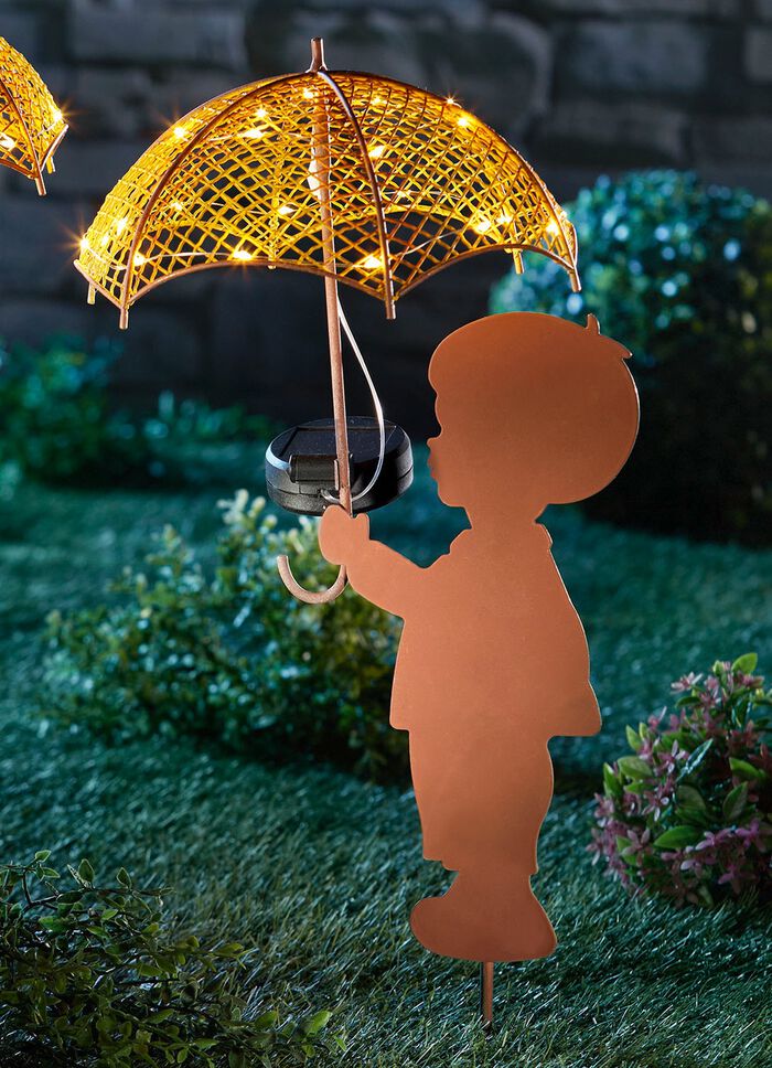 Solarstecker aus Metall BRAUN-GELB