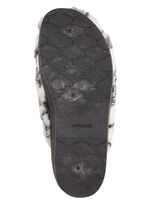 Pantoffel aus bedrucktem Plüschmaterial ECRU-GRAU