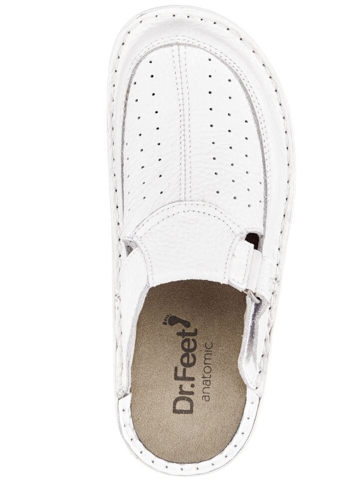 ELENA EDEN Clog aus genarbtem Rind-Nappaleder WEISS