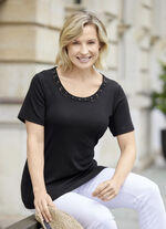 Shirt mit Strasssteinchen SCHWARZ