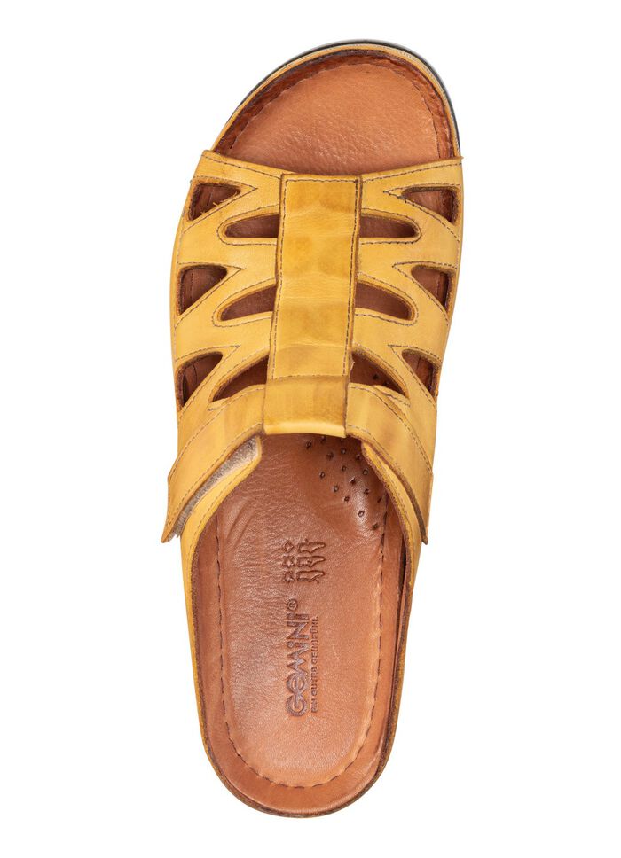 Gemini Pantolette aus teilweise schattiertem Rind-Nappaleder MAISGELB