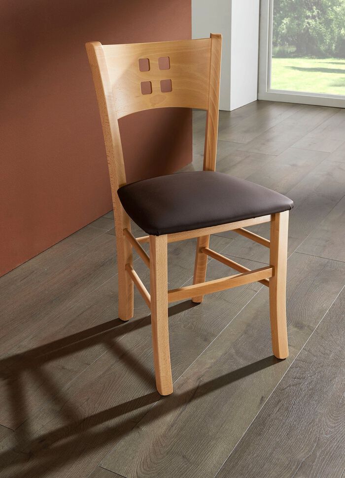Kombistarke St&uuml;hle, Set 2er BUCHE-BRAUN