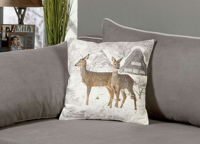 Kissenbezug mit Reißverschluss REHE IM SCHNEE