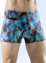 Schwab Badehose in h&ouml;herer Kastenform mit buntem Druckdessin 
