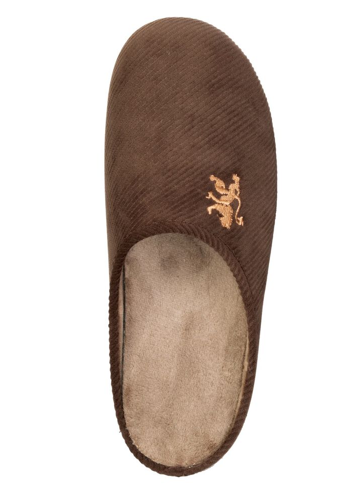 Elegante Herren-Hausschuhe, mit herausnehmbarem Fu&szlig;bett BRAUN