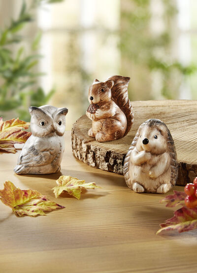 Herbstfiguren aus Keramik im 3er-Set 