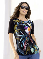 Shirt mit Strasszier SCHWARZ-BUNT