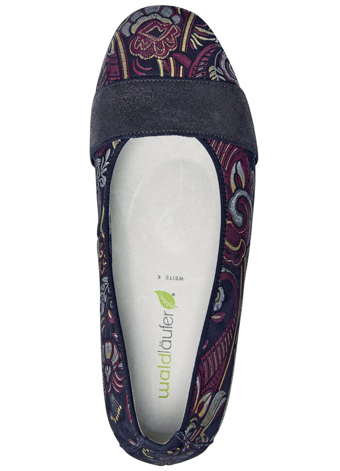 Waldl&auml;ufer, bequeme Damen-Pumps, Weite K, mit herausnehmbarem Fu&szlig;bett SCHWARZ-BUNT