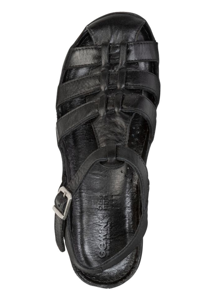 Gemini Riemchen-Sandale aus weichem Rind-Nappaleder SCHWARZ