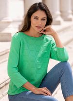 Pullover mit grafischer Struktur GR&Uuml;N