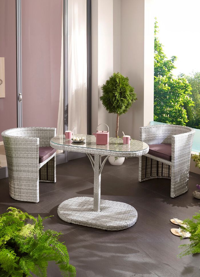 Hartman Balkon-M&ouml;bel, 3-teilig GRAU