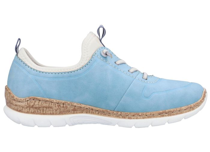 Rieker Sneaker mit Elastik-Zierschn&uuml;rung HELLBLAU-WEISS