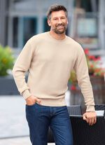 Rundhalspullover mit Strukturdessin in 3 Farben 