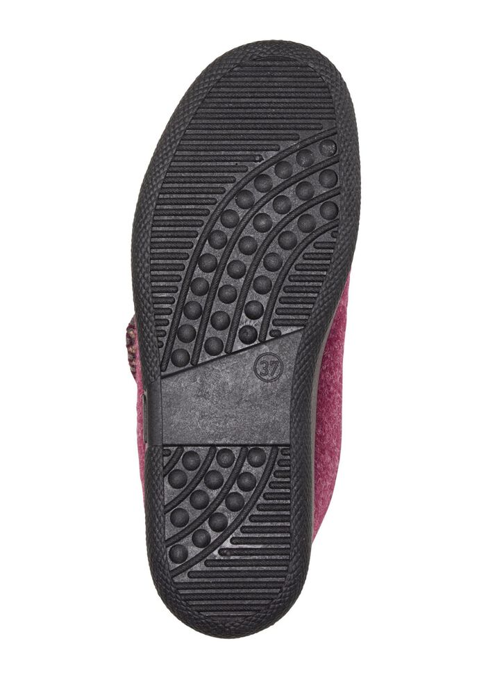 Warme Damen-Hausschuhe, Weite H, mit Klettverschluss BORDEAUX