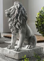 Portal-L&ouml;wen aus frostfestem Steinguss GRAU