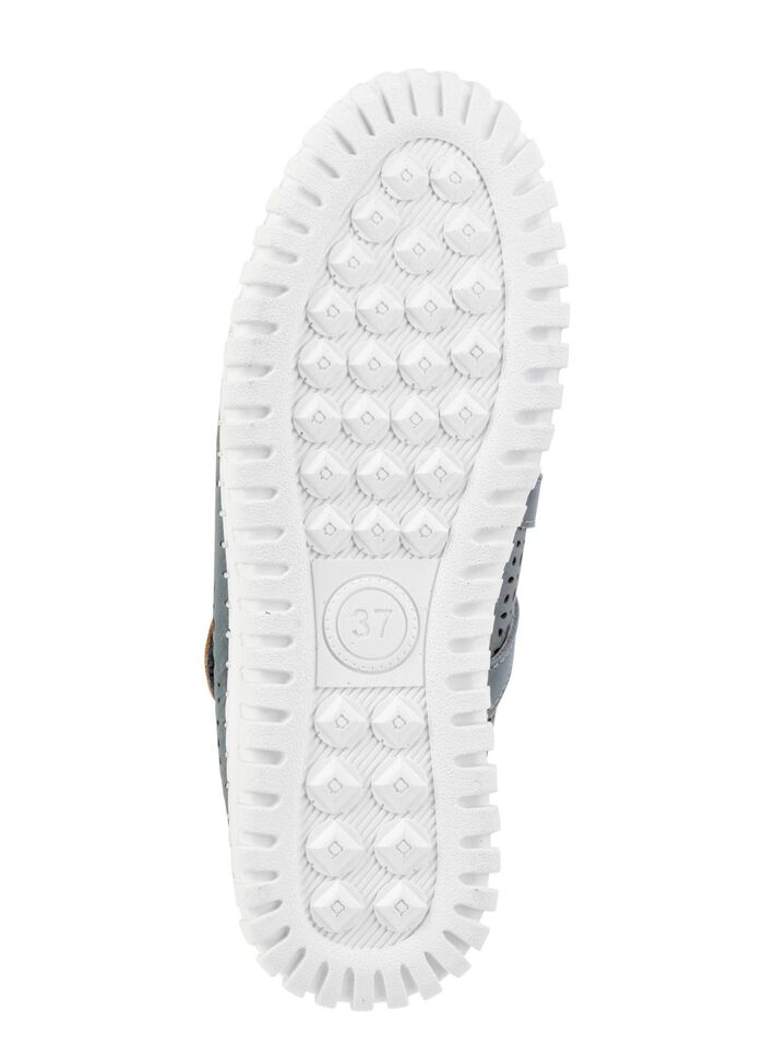 ELENA EDEN Slipper aus Rind-Nappaleder mit braunem Besatz JEANS