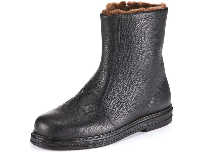 GINO GALANTE, gef&uuml;tterte Herren-Stiefel, Winterschuhe, mit Lammfell SCHWARZ